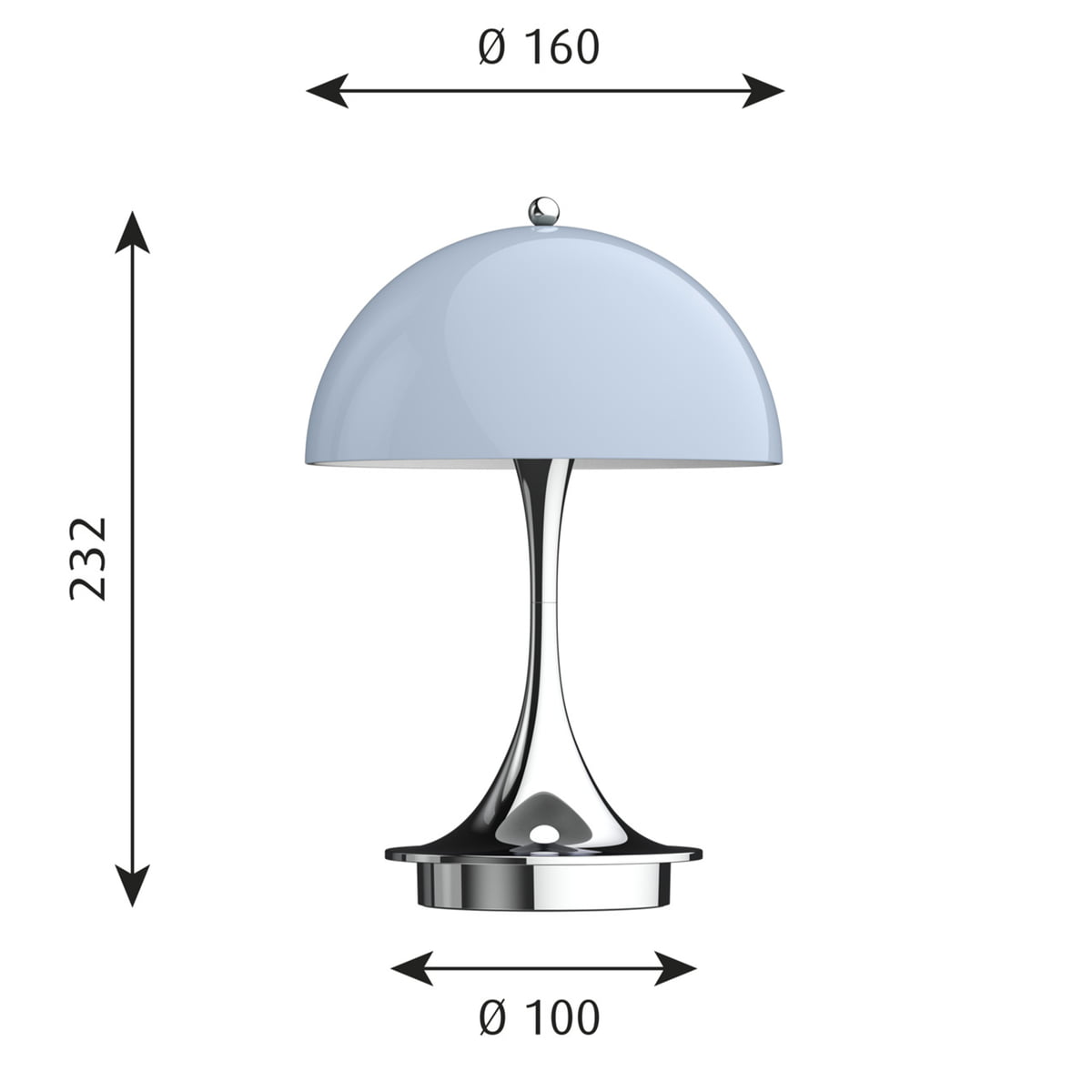 Panthella 250 Lampe de bureau LED portable rechargeable Intérieur/Extérieur  Opale Louis Poulsen