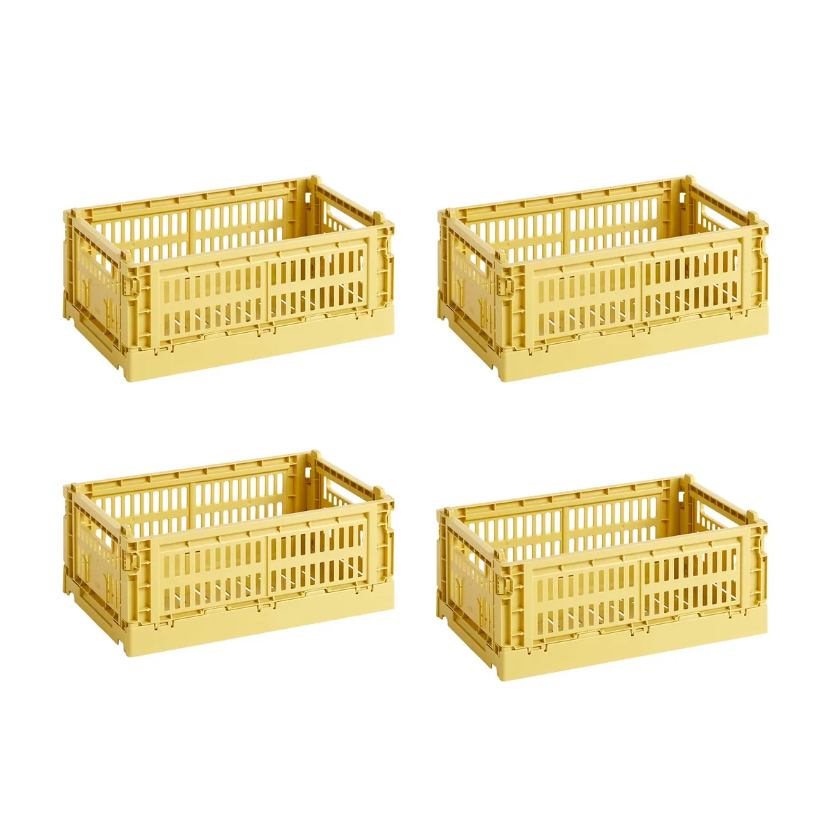HAY - Colour Crate Panier S, 26,5 x 17 cm, dusty yellow, recycled (set de 4)