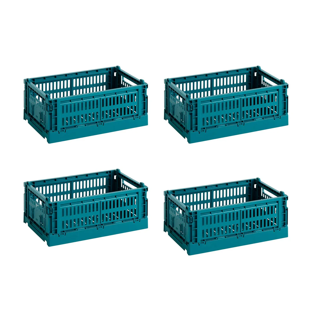 HAY - Colour Crate Panier S, 26,5 x 17 cm, ocean green, recycled (set de 4)