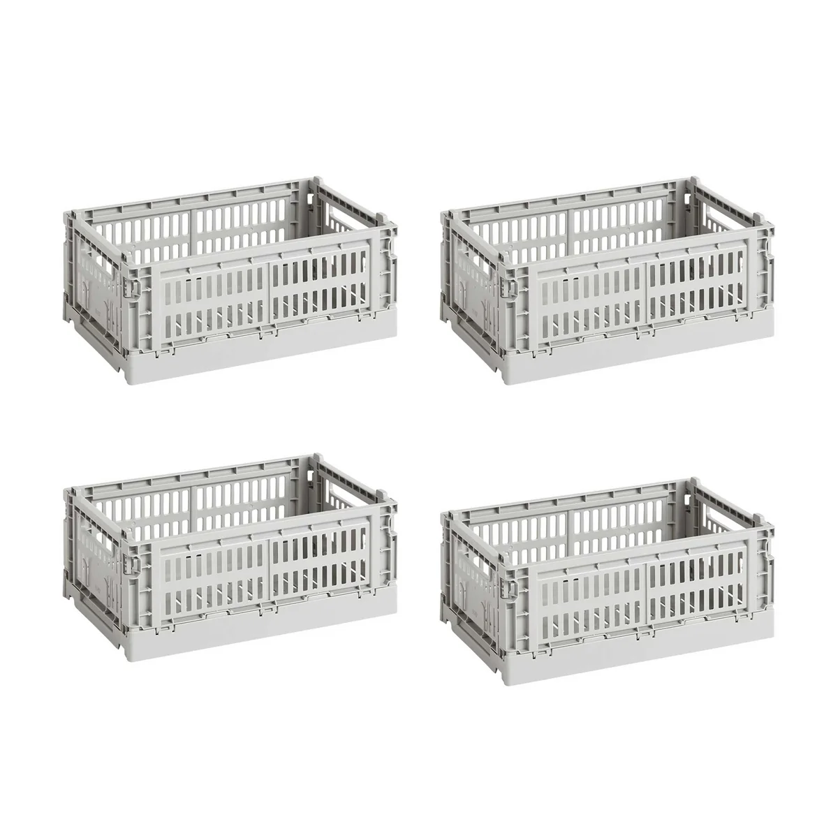 HAY - Colour Crate Panier S, 26,5 x 17 cm, light grey, recycled (set de 4)