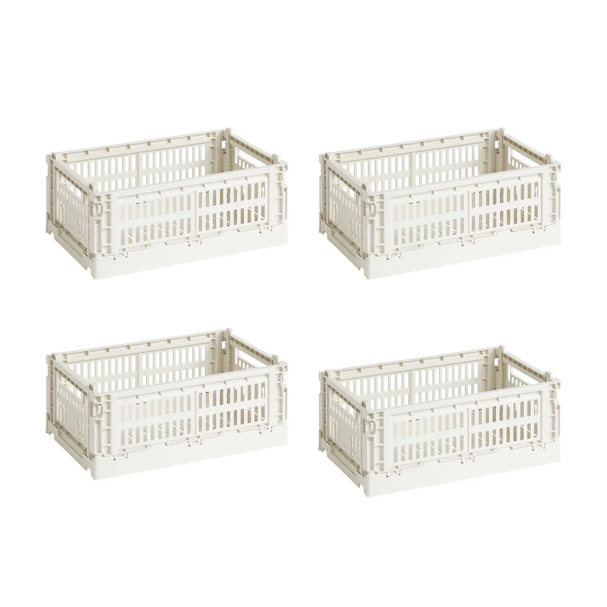 HAY - Colour Crate Panier S, 26,5 x 17 cm, off white, recycled (set de 4)