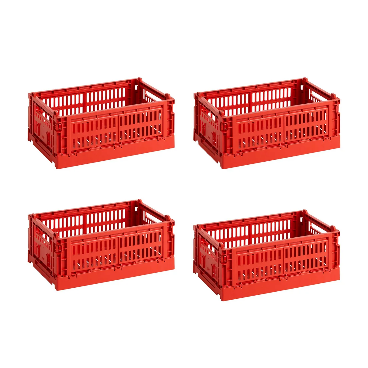 HAY - Colour Crate Panier S, 26,5 x 17 cm, red, recycled (set de 4)