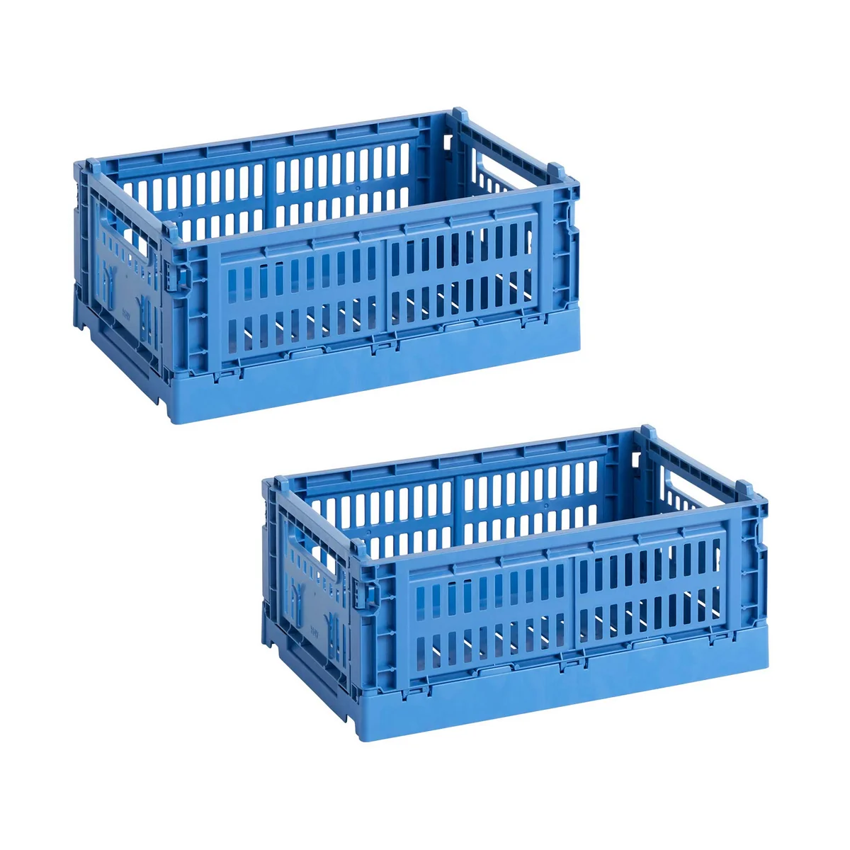 HAY - Colour Crate Panier S, 26,5 x 17 cm, electric blue, recycled (lot de 2)