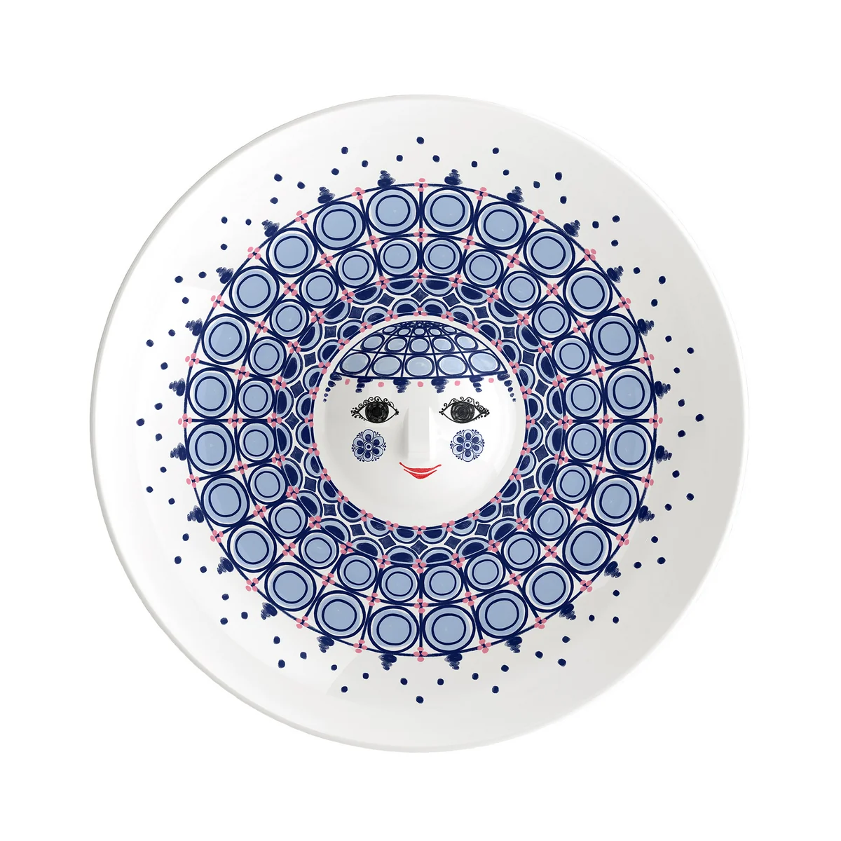 Bjørn Wiinblad - Olga plat de service Ø 33 cm, bleu / blanc