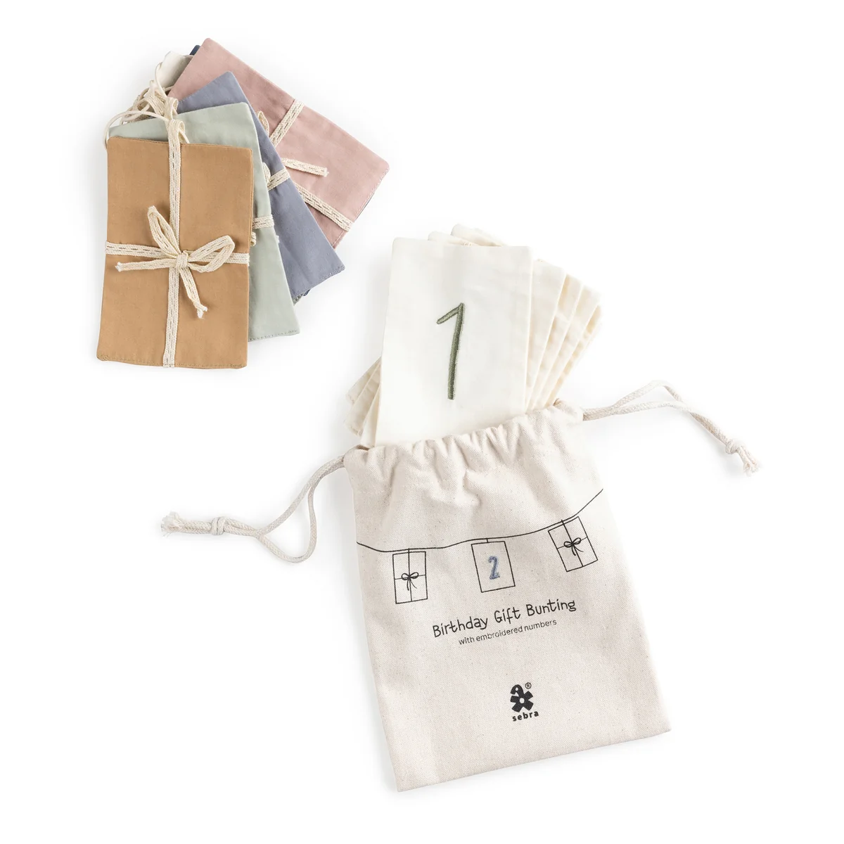 Sebra - Drapeau d'anniversaire fanion, chiffres 0-9, multicolore