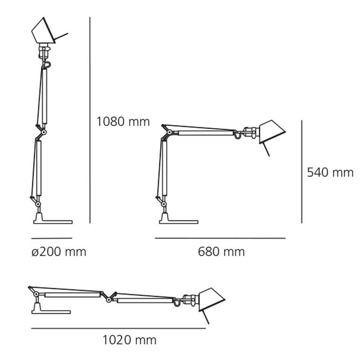 Artemide - Tolomeo Mini lampe de table, blanc, dessin au trait