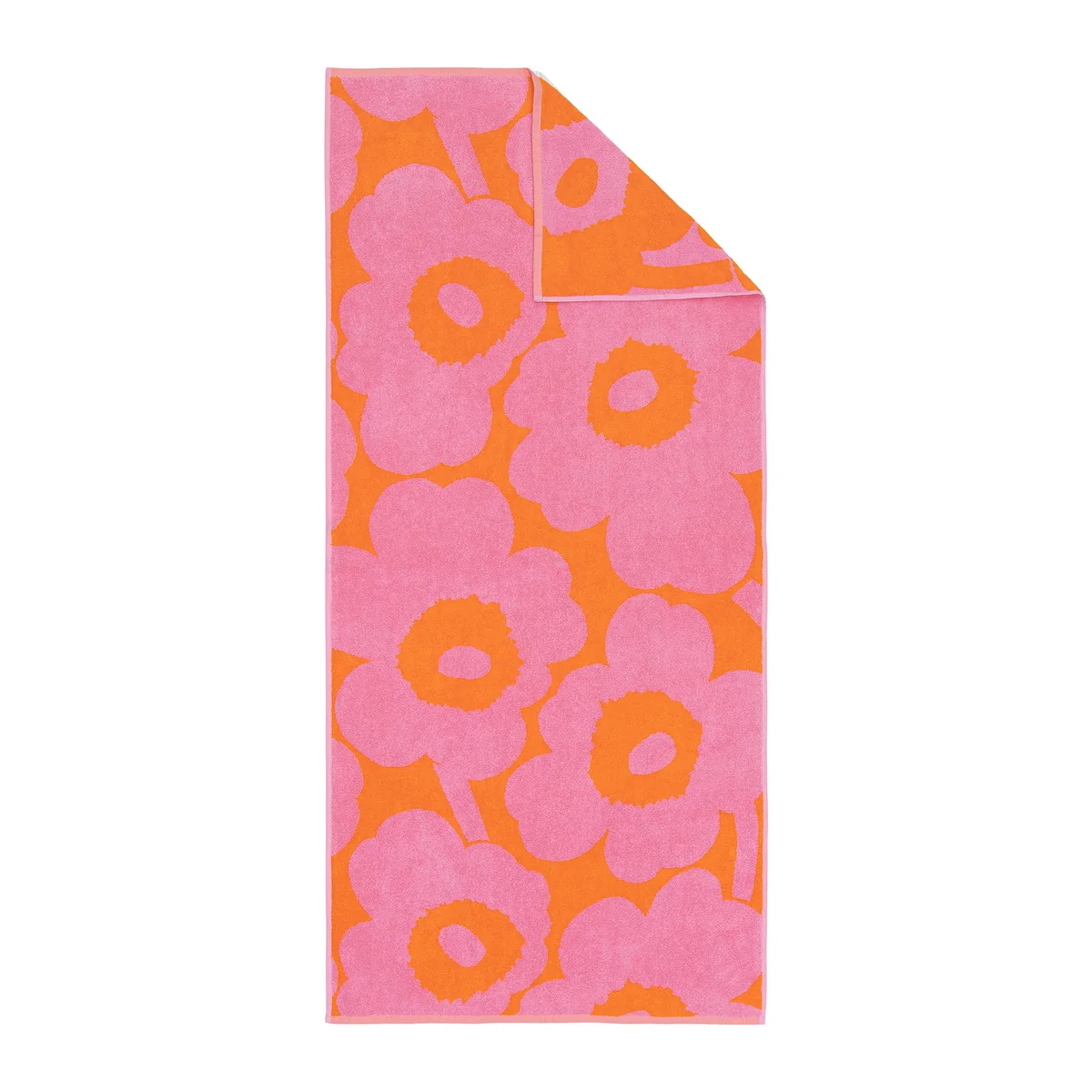 Marimekko - Unikko Serviette de bain 70 x 150 cm, orange / rose