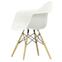 Vitra - Eames Plastic Armchair DAW (H 43 cm), érable jauni / blanc, patins feutre blanc (sold durs)