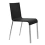 Vitra - .03 Chaise empilable, revêtement époxy argent lisse / basic dark (patins en plastique)