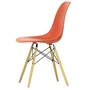 Vitra - Eames Plastic Side Chair DSW RE, érable jaunâtre / poppy red (patins en feutre blanc)
