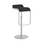 Lapalma - Lem Tabouret de bar S79 (H 55-67 cm), piétement chromé mat / assise laquée noir