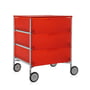 Kartell - Caisson Mobil - à roulettes, 3 tiroirs, orange foncé