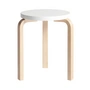 Artek - 60 Tabouret, laqué blanc/bouleau naturel