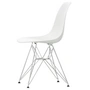 Vitra - Chaise Eames Plastic Side DSR (H 43 cm), chromé / blanc, patins en feutre noir (sols durs)