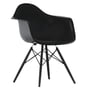 Vitra - Fauteuil en plastique Eames DAW, noir érable / noir basique foncé, feutre glider noir