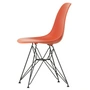 Vitra - Eames Plastic Side Chair DSR RE, basic dark / poppy red (patins en plastique basic dark)