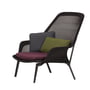 Vitra - Slow Chair, revêtement chocolat / tricot marron / patins en plastique