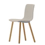 Vitra - Hal Wood Stuhl, warmgrey / Eiche natur, patins plastiques noir   