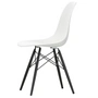 Vitra - Chaise Eames Plastic Side DSW (H 43 cm), érable noir / blanc, patins feutre noirs (sols durs)