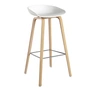 HAY - About A Stool AAS 32 H 85 cm, chêne savonné / acier inoxydable / blanc