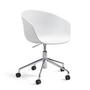 HAY - About A Chair AAC 52 avec Gaslift, aluminium poli / white 2. 0