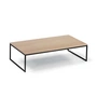Hans Hansen - Less H 5/2 Table basse, base traîneau noir / chêne massif