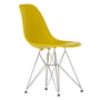 Vitra - Eames Plastic Side Chair DSR RE, chromé / moutarde (patins en plastique basic dark)