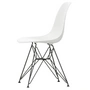Vitra - Chaise Eames Plastic Side DSR (H 43 cm), thermopoudré/ blanc, patins en feutre noir (sols durs)