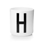 Design Letters - Tasse en porcelaine AJ - H, blanc