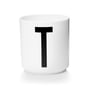 Design Letters - Tasse en porcelaine AJ - T, blanc