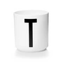 Design Letters - Tasse en porcelaine AJ - T, blanc