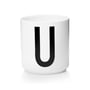 Design Letters - Tasse en porcelaine AJ - U, blanc