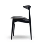 Carl Hansen - CH33P, hêtre laqué noir / cuir noir (Loke 7150)