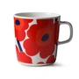 Marimekko - Oiva Unikko Gobelet avec anse, 400 ml, blanc / rouge