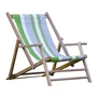 Jan Kurtz - Maxx Deckchair bois de teck, housse Designers Guild rayures Tarifa Leaf