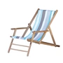 Jan Kurtz - Maxx Deckchair bois de teck, housse Designers Guild rayures Tarifa