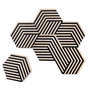 Areaware - Table Tiles Optic Lot de 6 sous-verres, noir