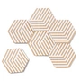 Areaware - Table Tiles Optic Lot de 6 sous-verres, blanc