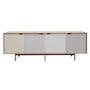Andersen Furniture - Buffet S1, chêne huilé / portes Doeskin (beige), Iron (gris métallisé), Silver (blanc argenté), Iron (gris métallisé)