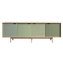 Andersen Furniture - Buffet S1, chêne savonné / portes Ocean Grey (vert roseau), Doeskin (beige), Pale Olive (vert pâle), Ocean Grey (vert roseau)