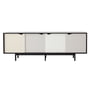 Andersen Furniture - Buffet S1, chêne vernis noir / portes Doeskin (beige), Iron (gris métallisé), Silver (blanc argenté), Iron (gris métallisé)