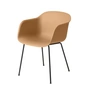 Muuto - Fiber Chair Tube Base , noir / ocre recyclé