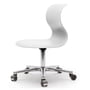Flötotto - Pro 6 chaise pivotante, blanc neige, cadre aluminium poli, roulettes souples