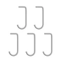 String - Crochets pour étagère métallique, gris (lot de 5)