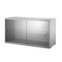 String - Armoire vitrine avec portes coulissantes en verre 78 x 30 cm, gris