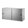 String - Module d'armoire avec portes coulissantes 78 x 30 cm, gris