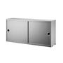 String - Module d'armoire avec portes coulissantes 78 x 20 cm, gris