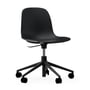 Normann Copenhagen - Chaise pivotante de bureau Form, piètement en aluminium noir / noir