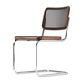 Thonet - S 32 N Chaise, chrome / noyer huilé / résille noire (Pure Materials)