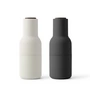Audo - Bottle Grinder Set de moulins à sel et à poivre, ash / carbon (couvercle en bois de noyer)